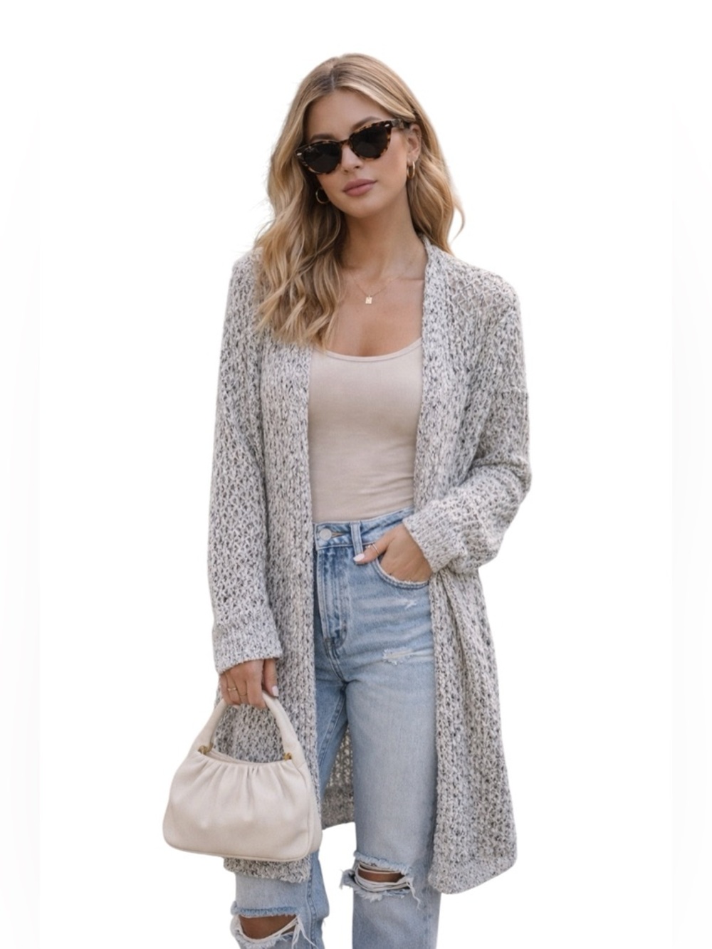 POL Marled Duster Cardigan Small Cozy Boho Coastal Granddaughter